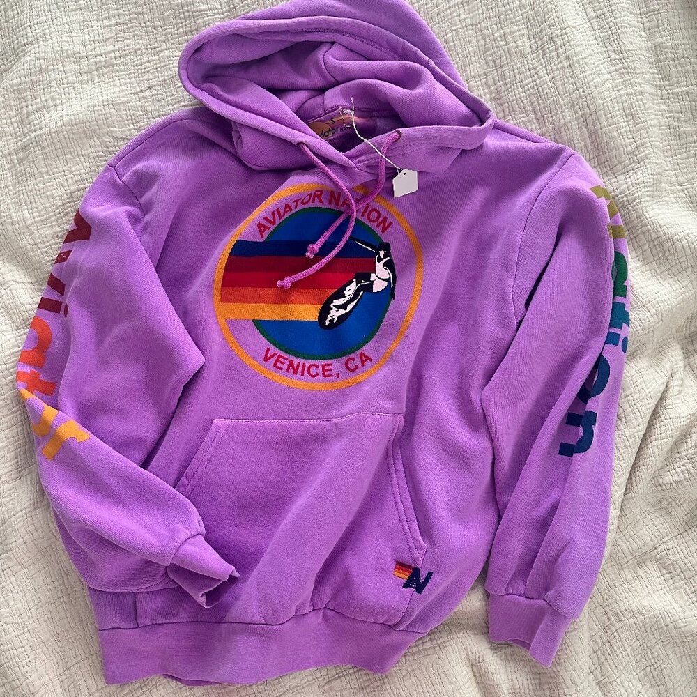 AVIATOR NATION Neon Purple Hoodie